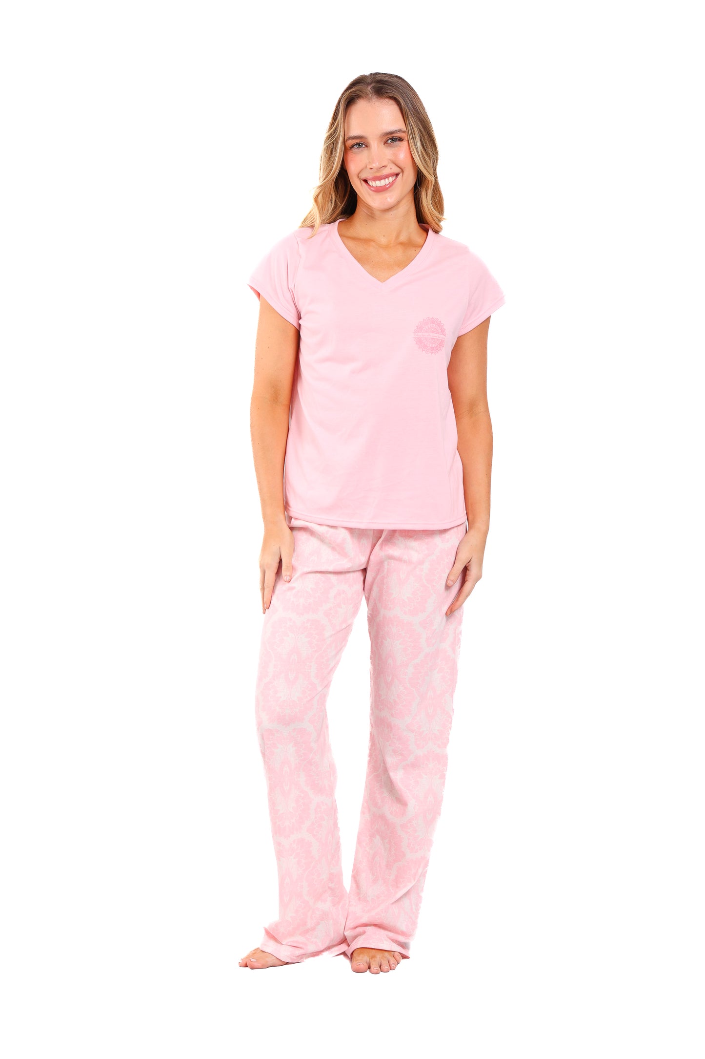 Pijama mujer pantalón blusa manga corta