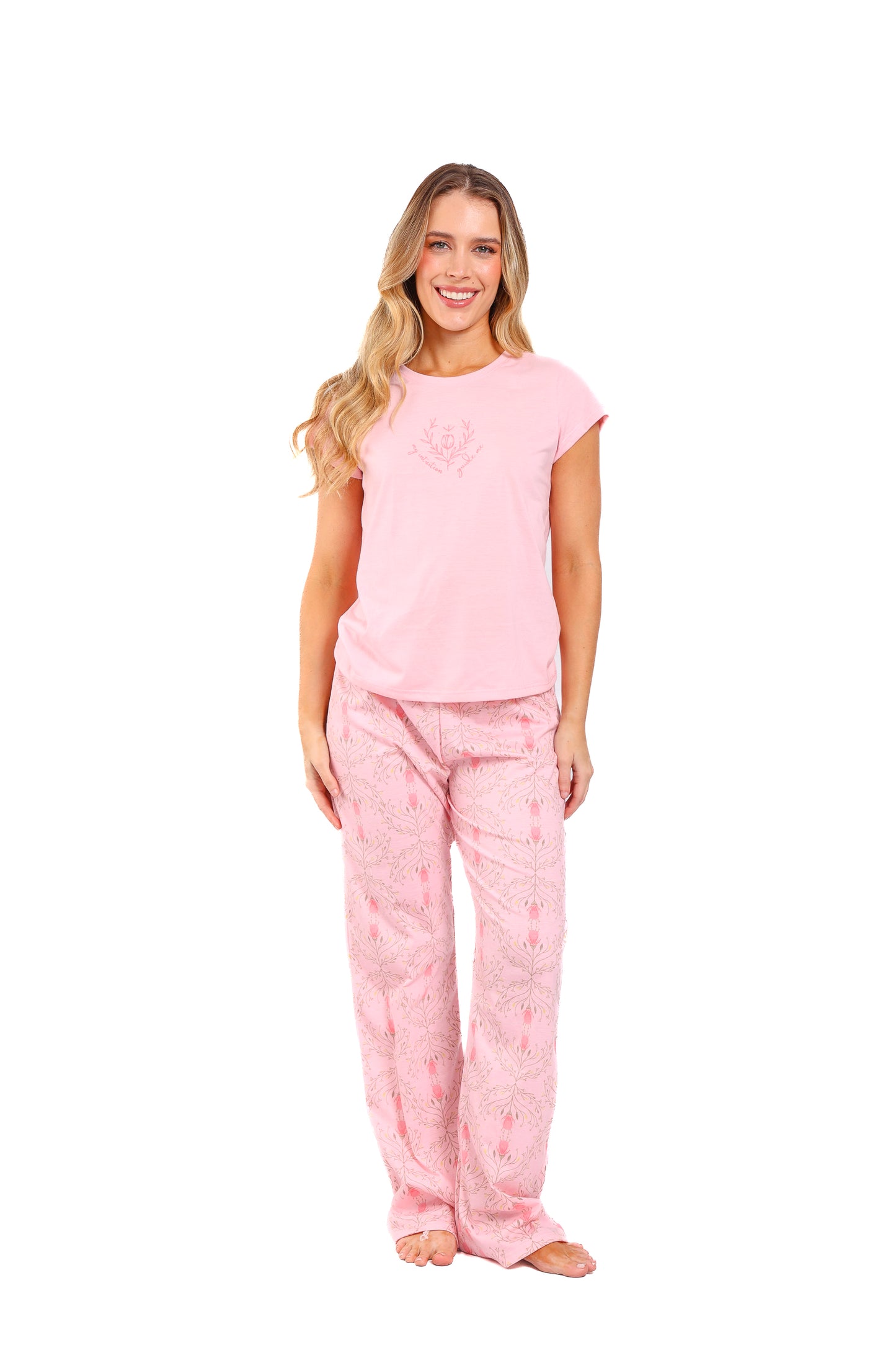 Pijama mujer pantalón blusa manga corta