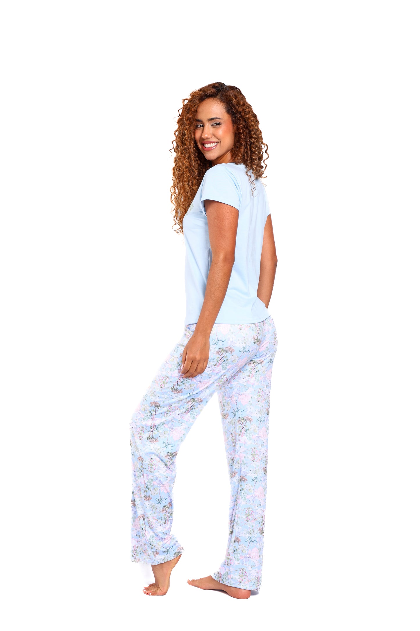 Pijama mujer pantalón blusa manga corta