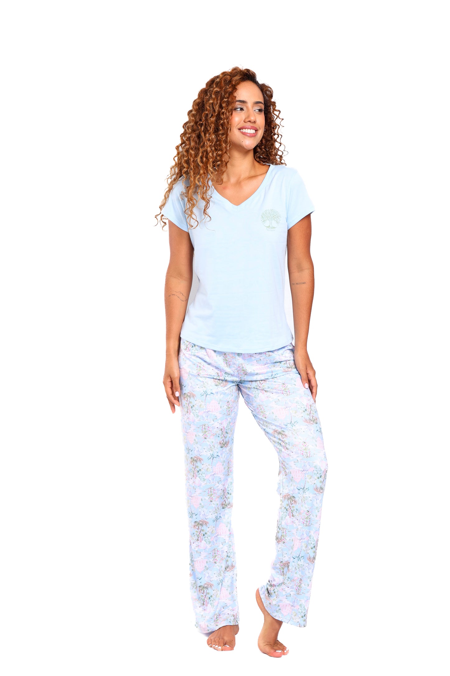 Pijama mujer pantalón blusa manga corta