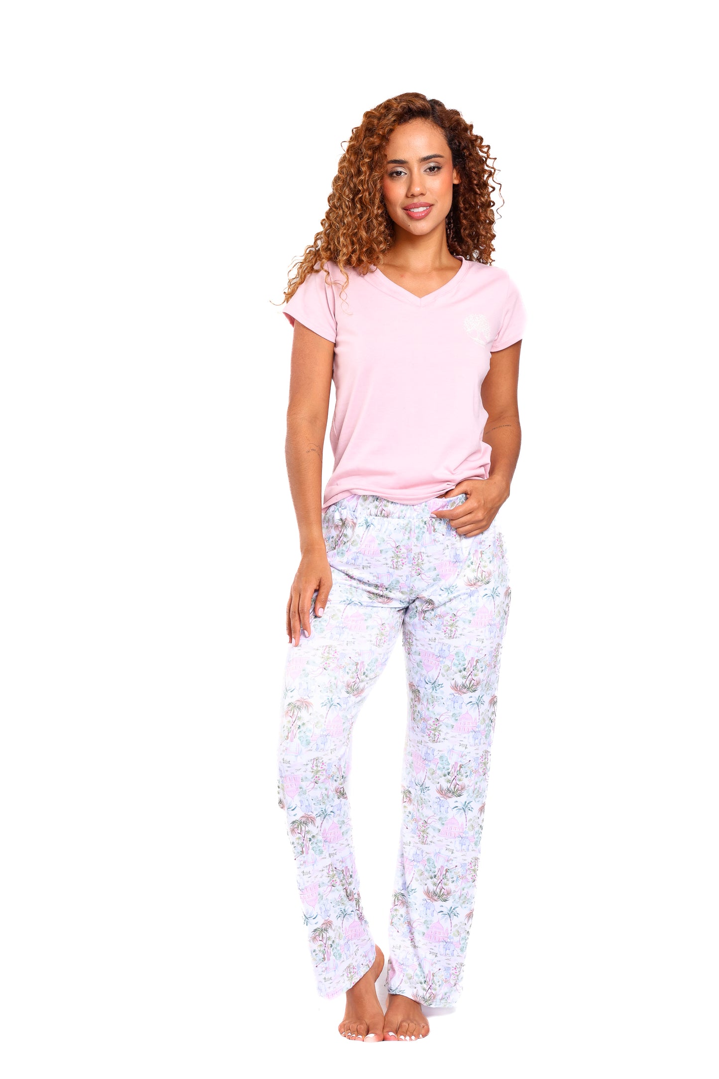 Pijama mujer pantalón blusa manga corta