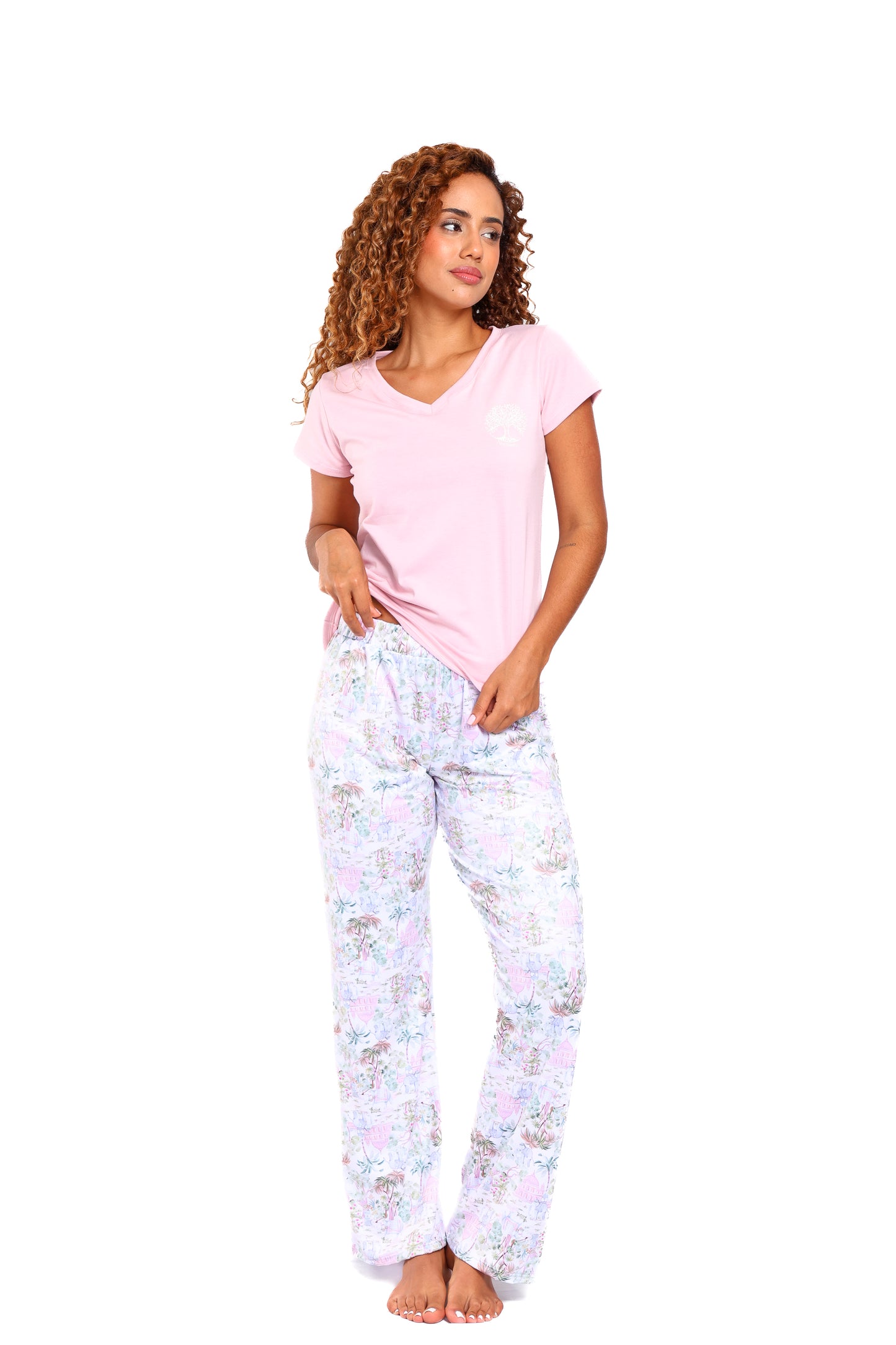 Pijama mujer pantalón blusa manga corta