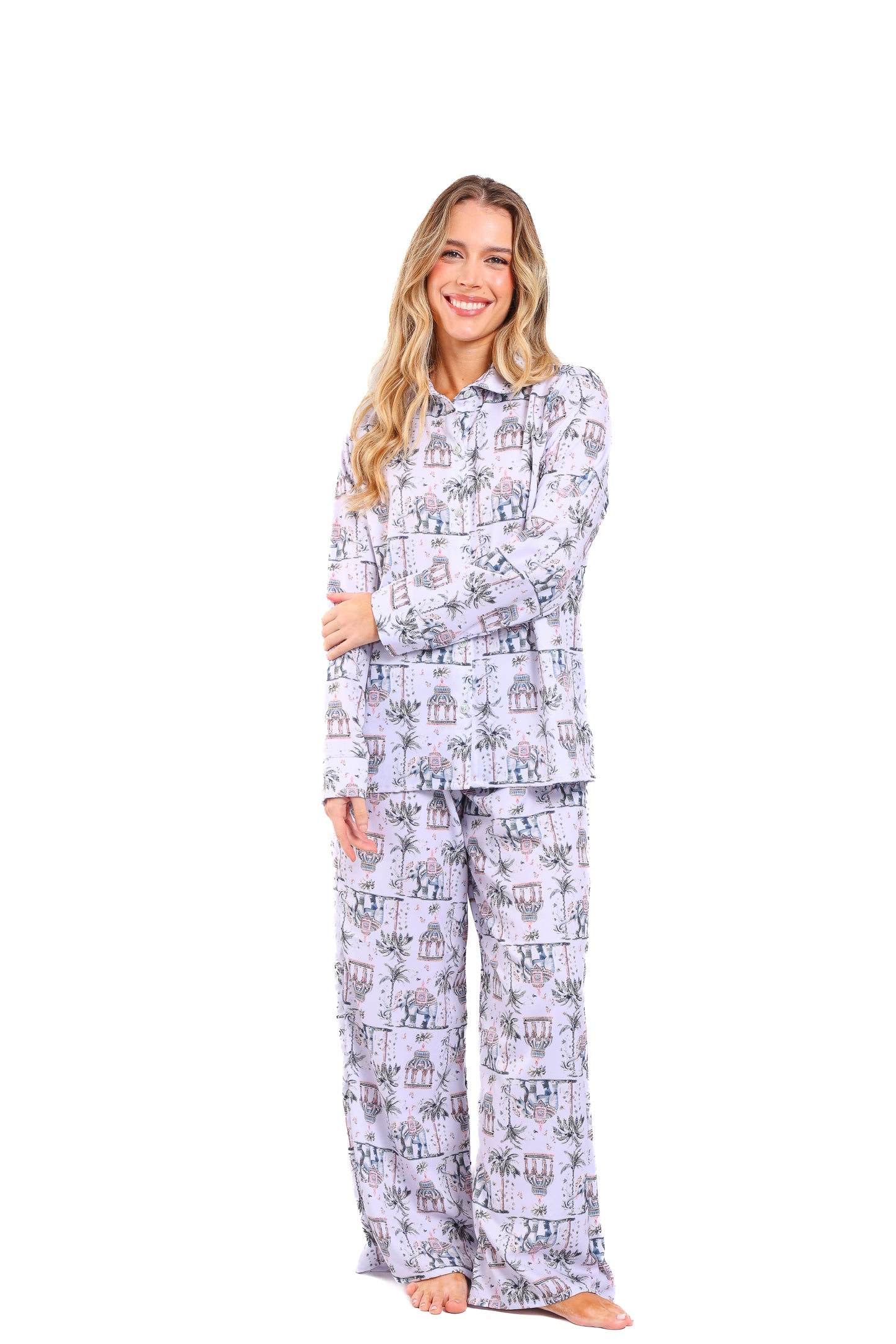 Pijama mujer pantalón blusa manga larga
