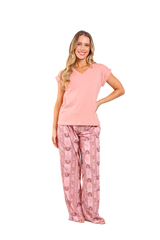 Pijama mujer pantalón blusa manga corta