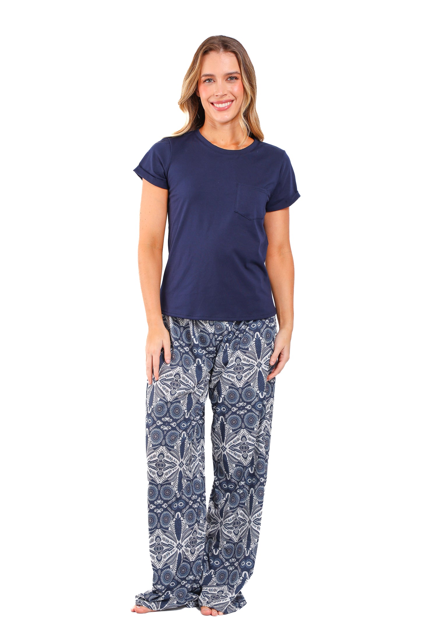 Pijama mujer pantalón blusa manga corta