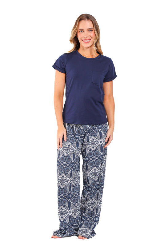 Pijama mujer pantalón blusa manga corta