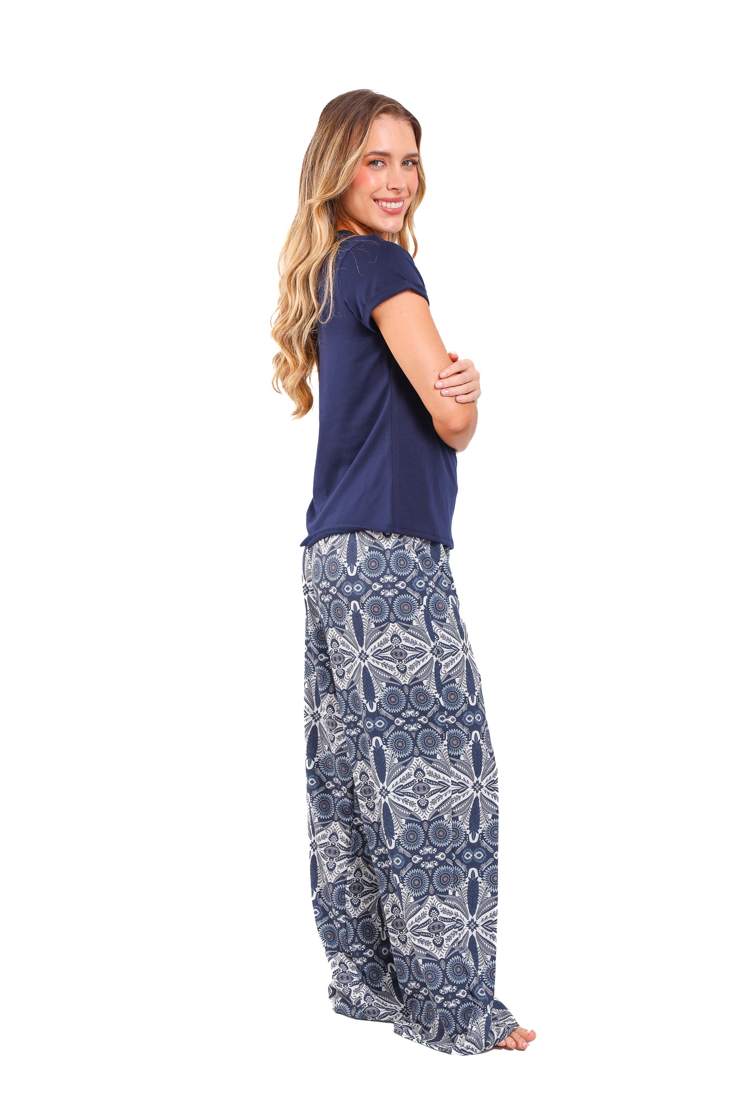 Pijama mujer pantalón blusa manga corta